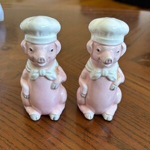 Pink Pig Chef Salt and Pepper Shakers